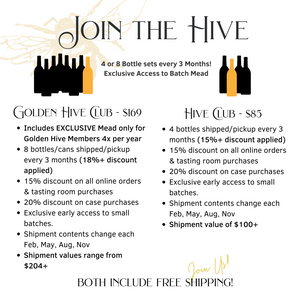 Golden Hive Club Membership - 8 Bottles/Cans Every 3 Months (includes exclusive mead!)